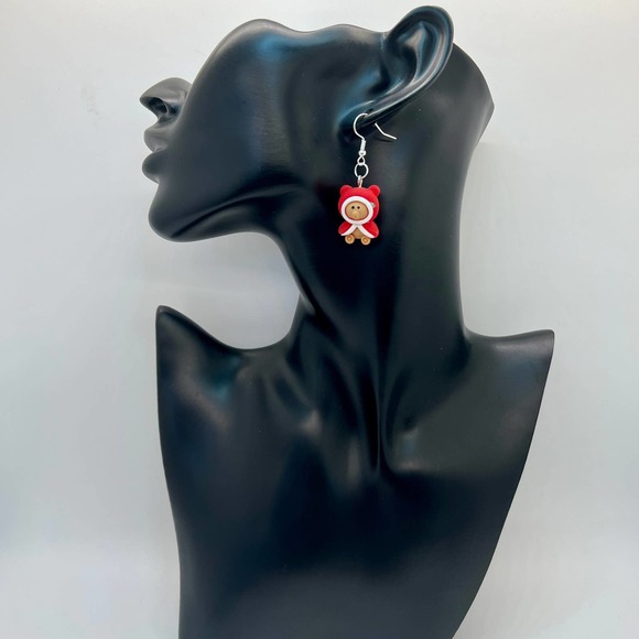 Christmas Earrings - Christmas Mittens, Teddy Bear, Lollipop, Reindeer, Snow Men - Picture 9 of 10